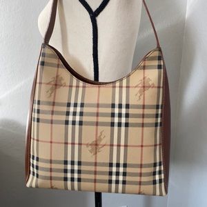Burberry Haymarket Hobo Bag made in Italy.